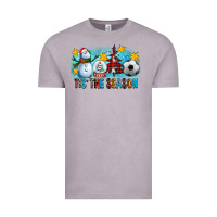 Vintage Zinc Tis The Season Christmas With Soccer Ball And Snowman Vintage Tee - FaDigitalArtStudio