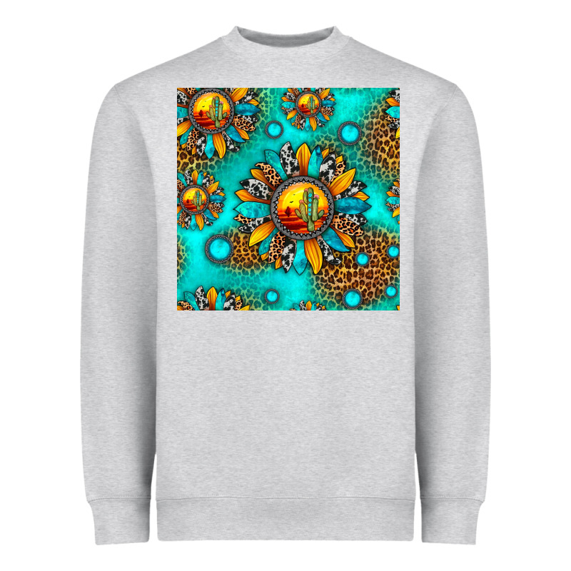 Western Sunset Sunflowers Seamless Pattern Heavyweight Sweatshirt by HRA Design Shop | Teevron