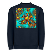 Navy western sunset sunflowers seamless pattern Heavyweight Sweatshirt - HRA Design Shop