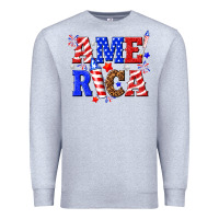 Heather Grey America Premium Sweatshirt - NancyCooperArtShop