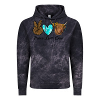 Cloud Black peace love cow Vintage Hoodie - RanaPortraitStore