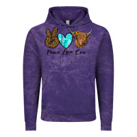 Cloud Purple peace love cow Vintage Hoodie - RanaPortraitStore