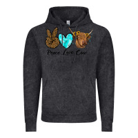 Vintage Black peace love cow Vintage Hoodie - RanaPortraitStore