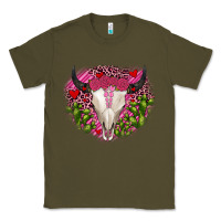 Army Green bull skull cactus valentines Classic Tee - JahusDesignShop