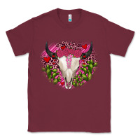 Burgundy bull skull cactus valentines Classic Tee - JahusDesignShop
