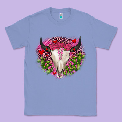 Bull Skull Cactus Valentines Classic Tee Designed By Jahusdesignshop