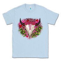 Dusty Blue bull skull cactus valentines Classic Tee - JahusDesignShop