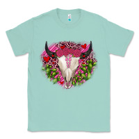 Seafoam bull skull cactus valentines Classic Tee - JahusDesignShop