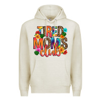 Oatmeal Heather tired moms club Premium Hoodie - Artiststas