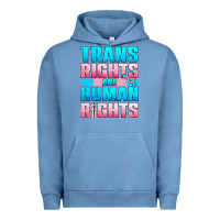 Pigment Pebble Blue Trans rights are human rights Urban Hoodie - NancyCooperArtShop