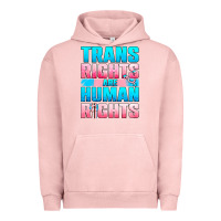 Pigment Salmon Trans rights are human rights Urban Hoodie - NancyCooperArtShop