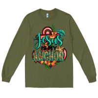 Army Green jesus is my anchor Long Sleeve Tee - Jasminsmagicworld