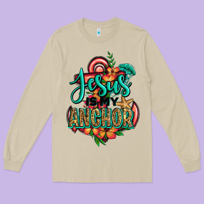Jesus Is My Anchor Long Sleeve Tee Designed By Jasminsmagicworld