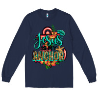 Navy jesus is my anchor Long Sleeve Tee - Jasminsmagicworld