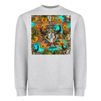 Heather Grey aztec bull skull seamless pattern Heavyweight Sweatshirt - HRA Design Shop