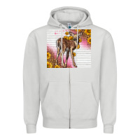 Dove Grey Western Cute Baby Deer Fawn Zipper Hoodie - LillyAllenDesigns