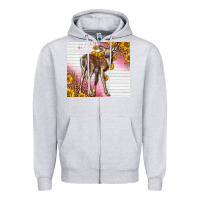 Heather Grey Western Cute Baby Deer Fawn Zipper Hoodie - LillyAllenDesigns