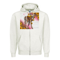 Oatmeal Heather Western Cute Baby Deer Fawn Zipper Hoodie - LillyAllenDesigns