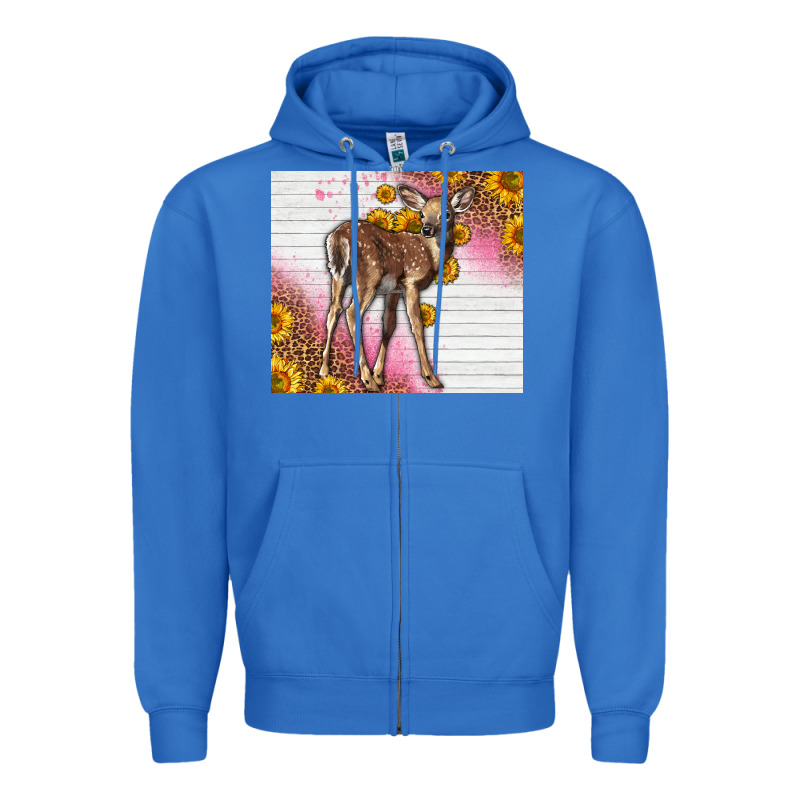 Western Cute Baby Deer Fawn Zipper Hoodie by LillyAllenDesigns | Teevron