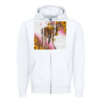 White Western Cute Baby Deer Fawn Zipper Hoodie - LillyAllenDesigns