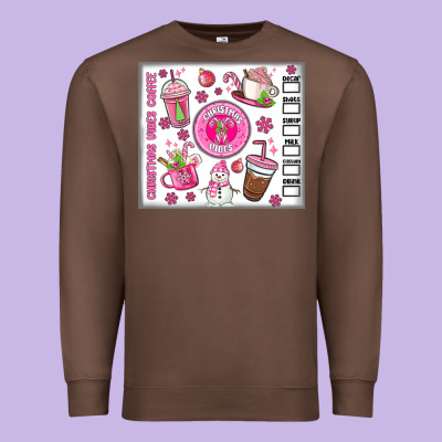 Christmas Vibes Coffee Premium Sweatshirt Designed By Maliassmallbusiness