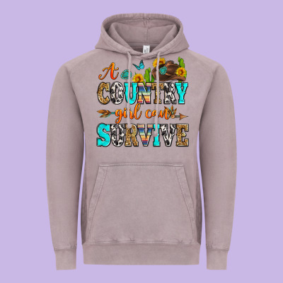 A Country Girl Can Survive Vintage Hoodie Designed By Zillion Design Studio