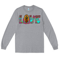 Heather Grey love our lady of guadalupe Long Sleeve Tee - JahusDesignShop