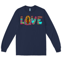 Navy love our lady of guadalupe Long Sleeve Tee - JahusDesignShop