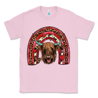 Bubblegum Pink valentines highland cow rainbow Classic Tee - JahusDesignShop