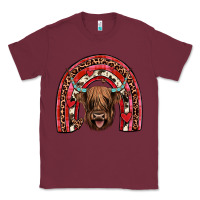 Burgundy valentines highland cow rainbow Classic Tee - JahusDesignShop