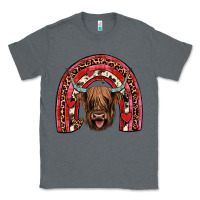 Charcoal Heather valentines highland cow rainbow Classic Tee - JahusDesignShop