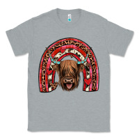 Heather Grey valentines highland cow rainbow Classic Tee - JahusDesignShop