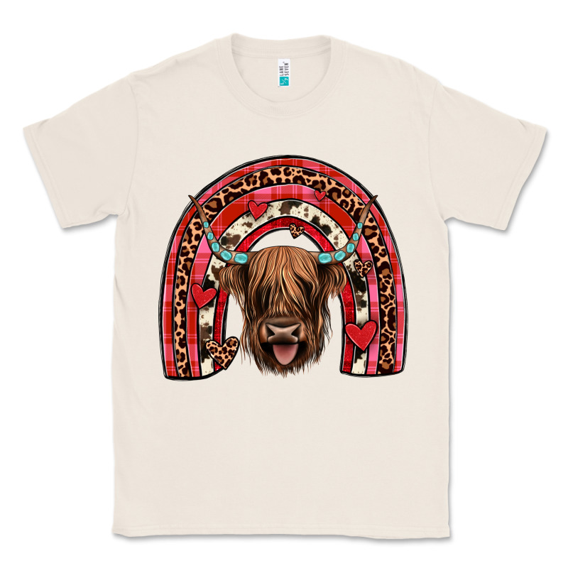 Valentines Highland Cow Rainbow Classic Tee by JahusDesignShop | Teevron