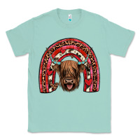 Seafoam valentines highland cow rainbow Classic Tee - JahusDesignShop