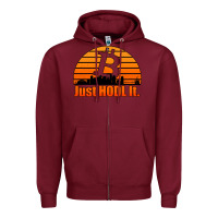 Burgundy just hodl it new orleans skyline retro sunset Zipper Hoodie - Jasminsmagicworld