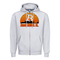 Heather Grey just hodl it new orleans skyline retro sunset Zipper Hoodie - Jasminsmagicworld