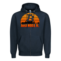 Navy just hodl it new orleans skyline retro sunset Zipper Hoodie - Jasminsmagicworld