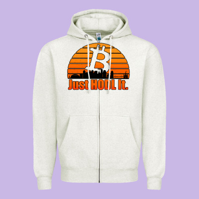 Just Hodl It New Orleans Skyline Retro Sunset Zipper Hoodie Designed By Jasminsmagicworld