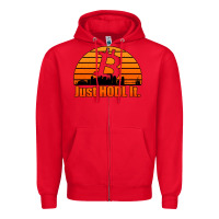 Red just hodl it new orleans skyline retro sunset Zipper Hoodie - Jasminsmagicworld