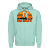 Seafoam just hodl it new orleans skyline retro sunset Zipper Hoodie - Jasminsmagicworld