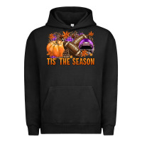 Pigment Black Tis' the season Football purple helmet Urban Hoodie - NancyCooperArtShop