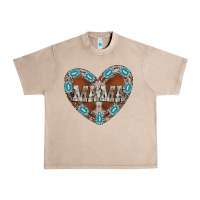 French Oak mama heart cowhide Urban Heavy Tee - CowhideDigitalArt