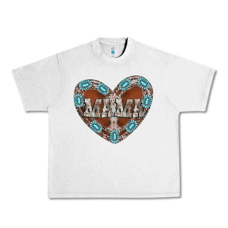 Mama Heart Cowhide Urban Heavy Tee by CowhideDigitalArt | Teevron