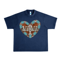 Navy mama heart cowhide Urban Heavy Tee - CowhideDigitalArt