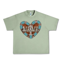 Oil Green mama heart cowhide Urban Heavy Tee - CowhideDigitalArt