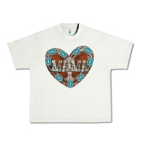 Pistachio mama heart cowhide Urban Heavy Tee - CowhideDigitalArt