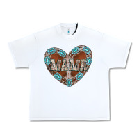White mama heart cowhide Urban Heavy Tee - CowhideDigitalArt