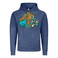 Vintage Denim western turquoise hearts Vintage Hoodie - Zillion Design Studio