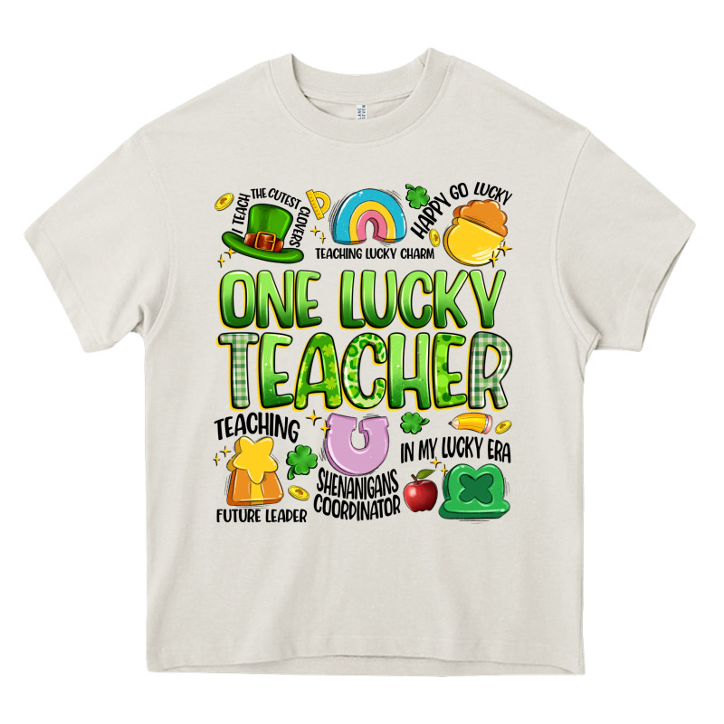 One Lucky Teacher Lucky Charm Heavy Core Tee by Artiststas | Teevron