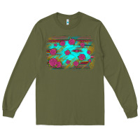 Army Green gemstone serape glitter background Long Sleeve Tee - JahusDesignShop